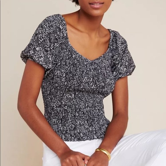 Anthropologie Tops - Anthropologie Smocked Floral Top NWT